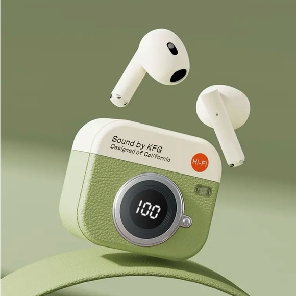 Other - Wireless Earbuds with LED Display Charging Case Earphones BT 5.4 with Mic, Green